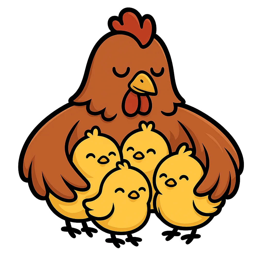 Illustration de l'expression « Mère poule »